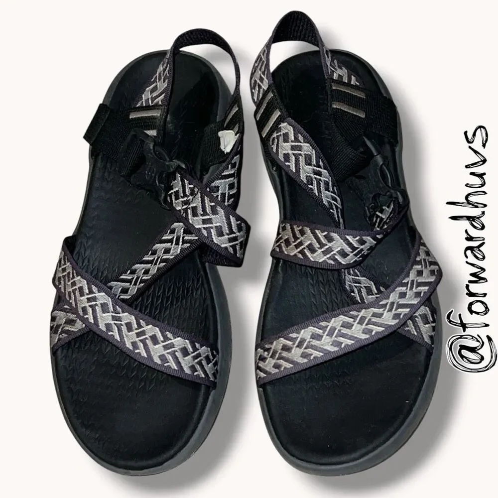 Skechers Sport Sandals Gray Adjustable Straps Heavy Wear Approx Sz 10